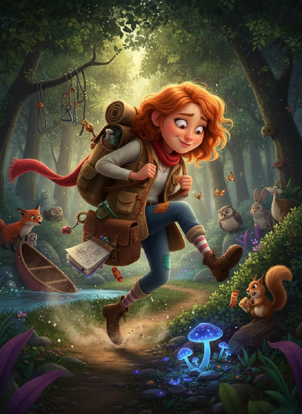 AI book illustration sample in vibrant whimsical style