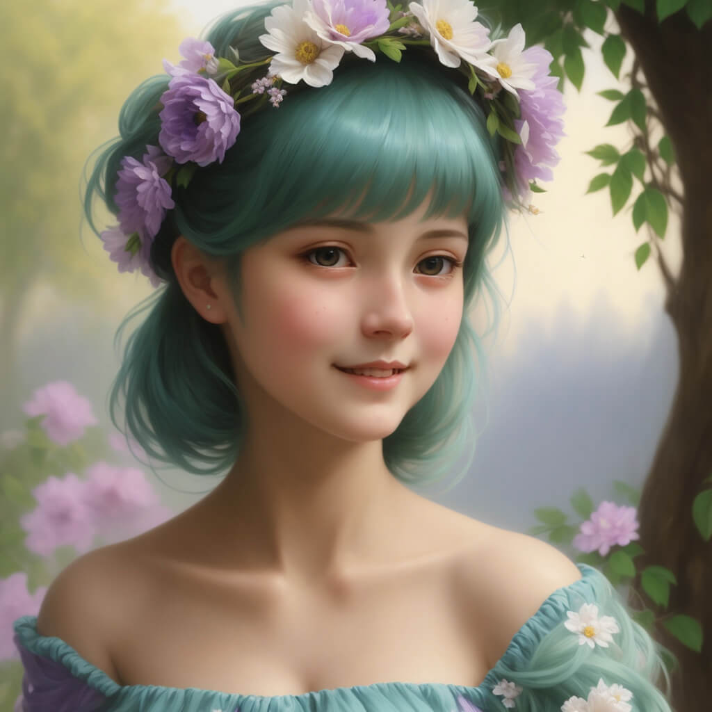 AI generated girl in oil painting style