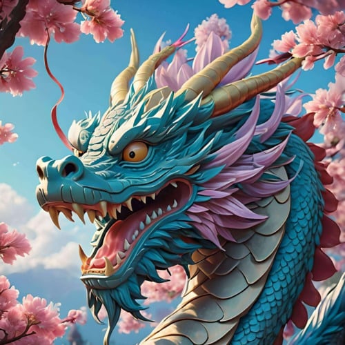 AI illustration of a dragon by Fotor AI text to image generator