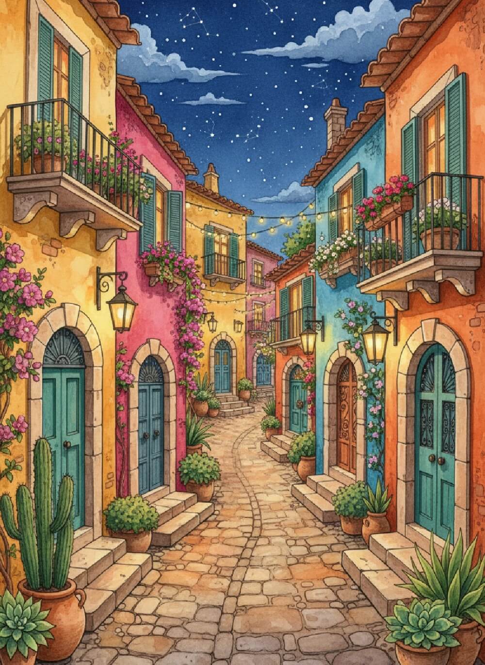 AI watercolor book illustration sample generated by Fotor