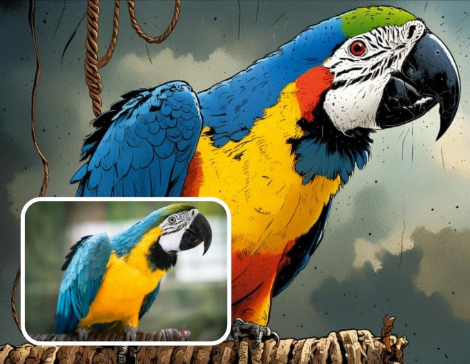 American comic style bird photo