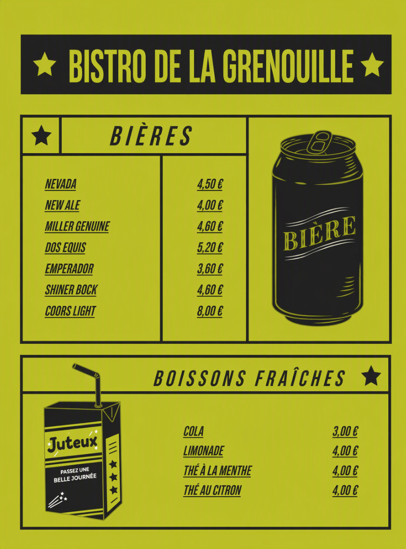 Créer une menu de bar en ligne gratuitement 3