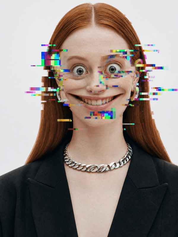 Effet effrayant appliquées par un filtre photo de visage IA