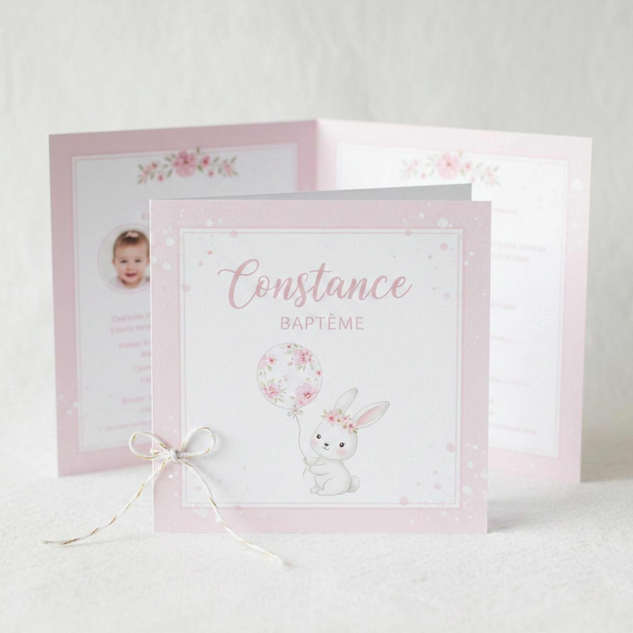 Faire part de baptême fille