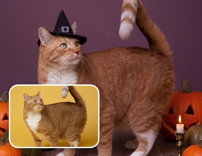 Generate Halloween portrait for lovely cat with AI pet portrait maker