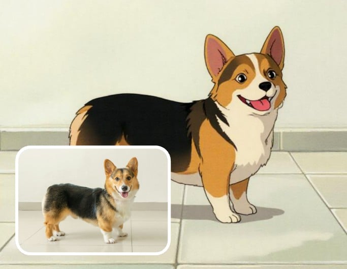 Ghibli style dog portrait