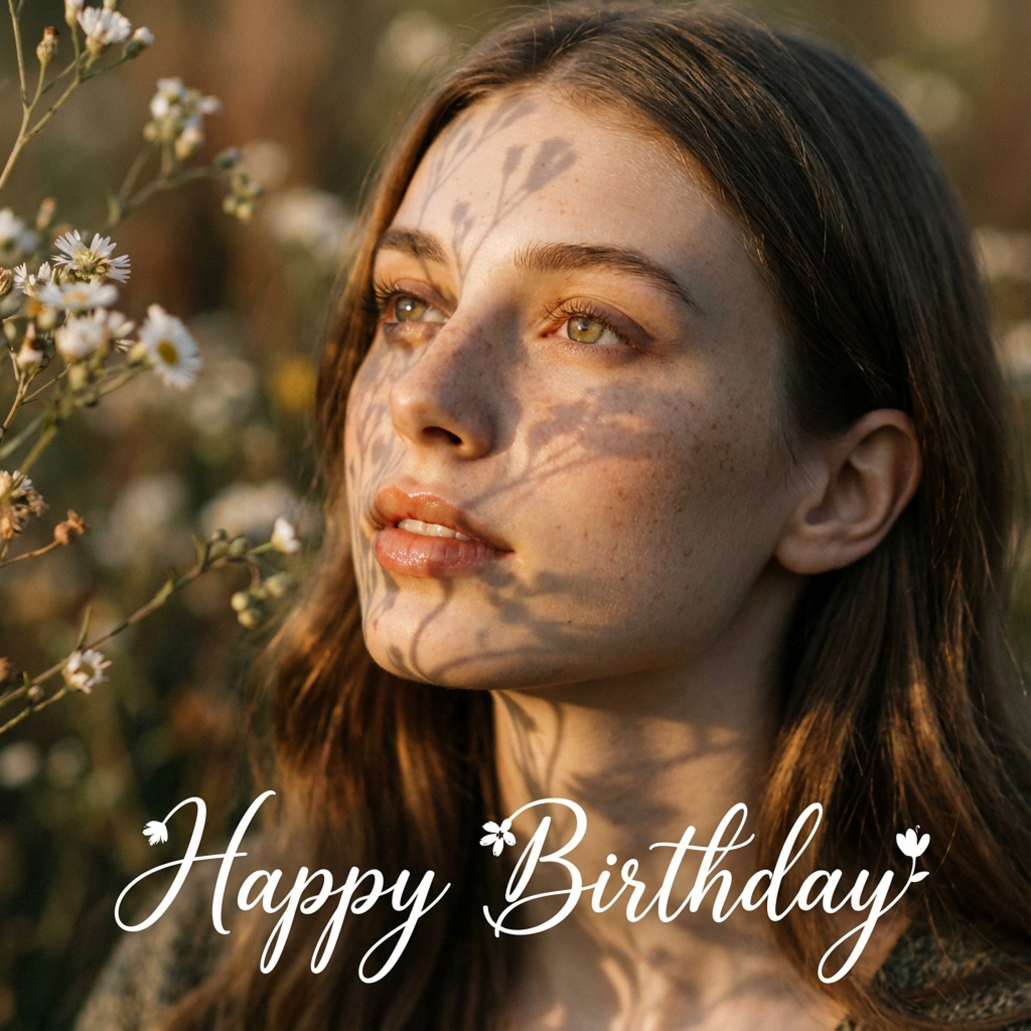 Golden Bloom theme birthday card generated with fotor