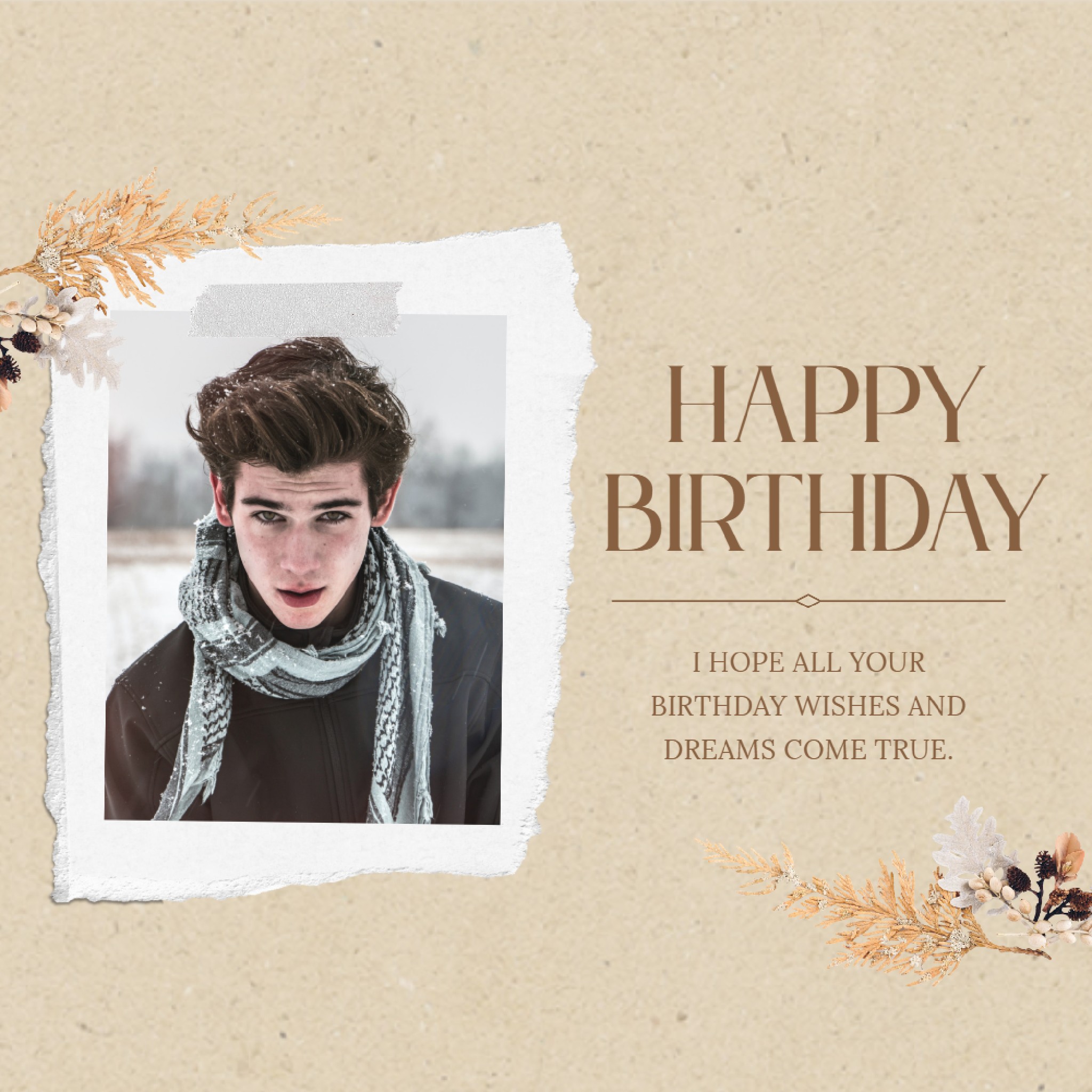 Maple Breeze theme birthday card generated with fotor