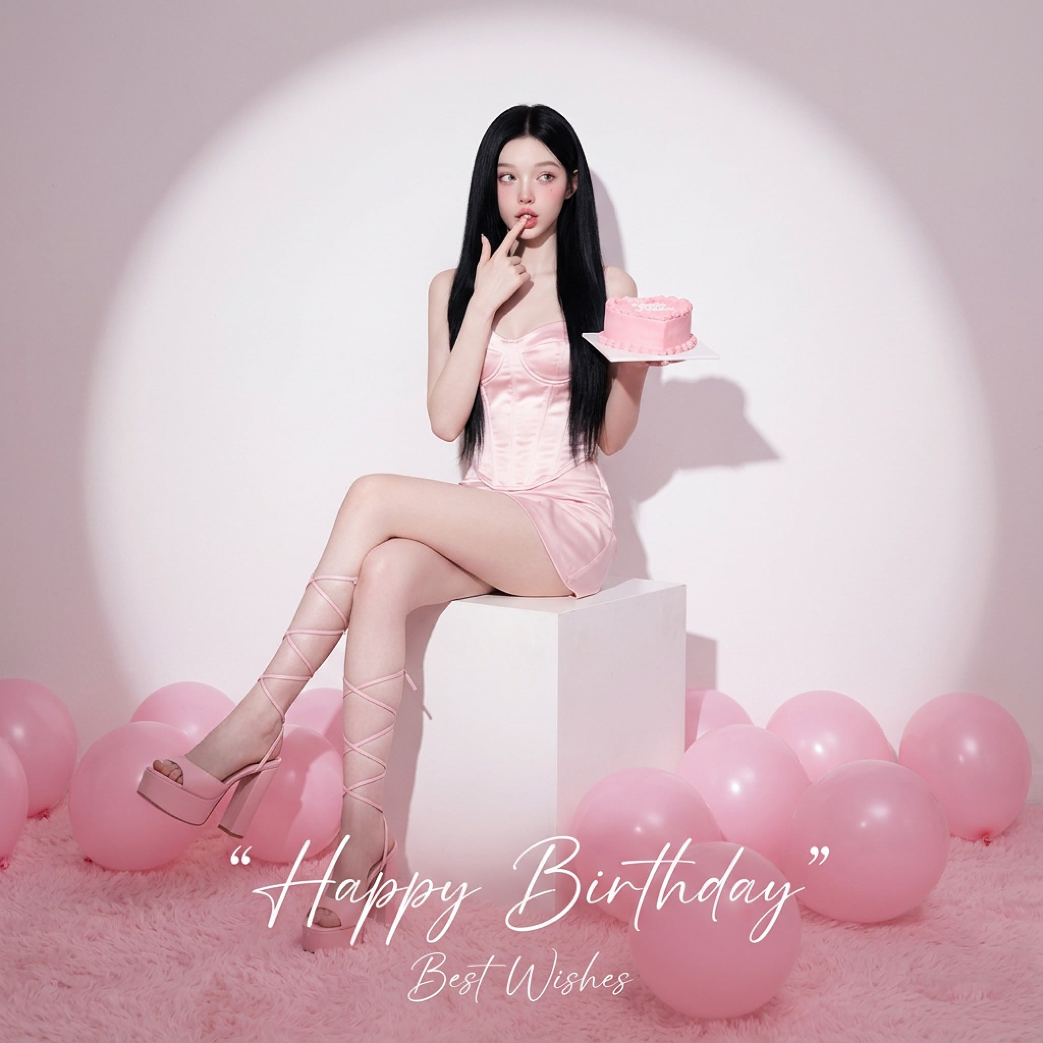 Pink Vibe theme birthday card generated with fotor