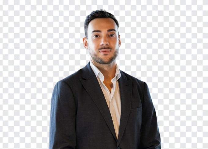 Portrait photo with background removed showing clean cutout generated by Fotor background remover