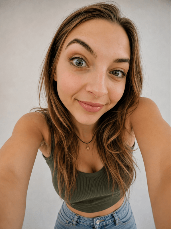 Portrait retouché avec un filtre photo de visage IA au rendu naturel
