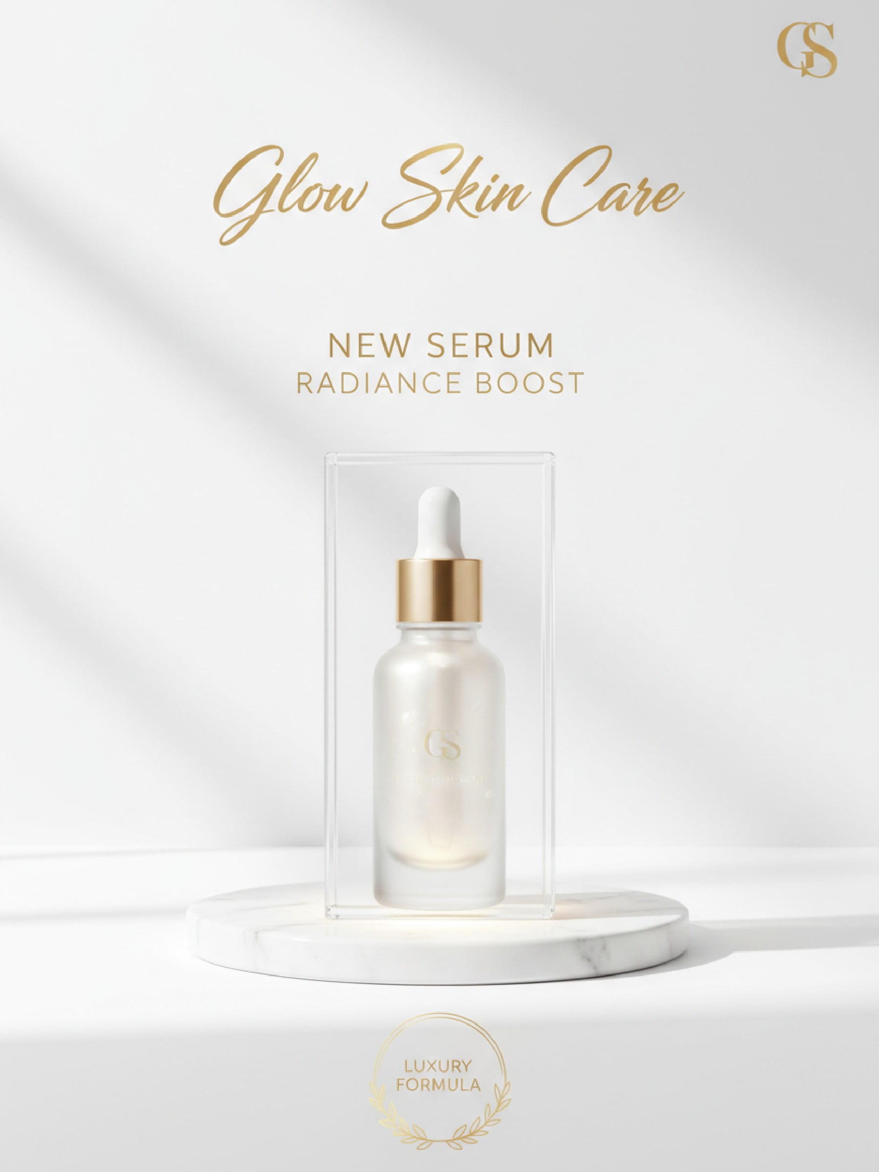Skin Care product promotional flyer for new serum launch with elegant minimalist design AI generated by Fotor