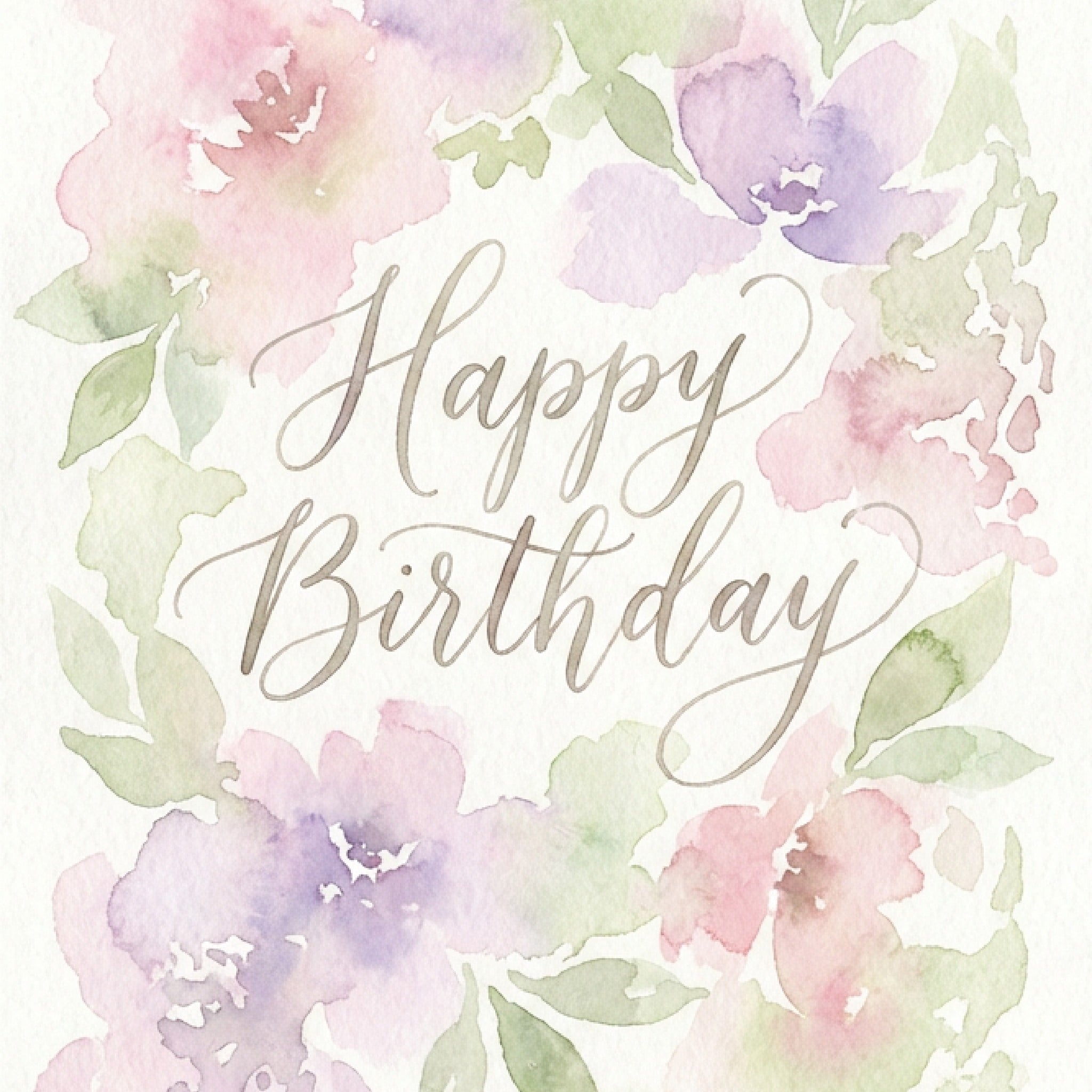 Soft Watercolor theme birthday card generated with fotor