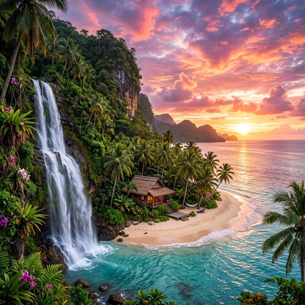 Use Nano Banana 2 to generate a stunning tropical landscape