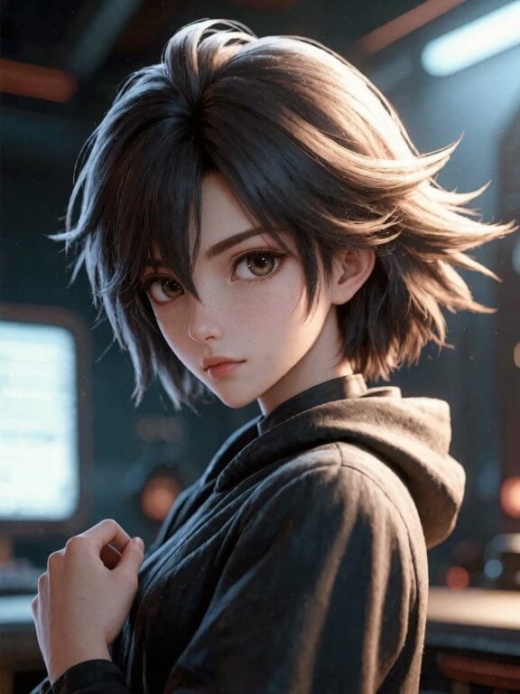 3D 애니메이션 스타일의 여성 이미지