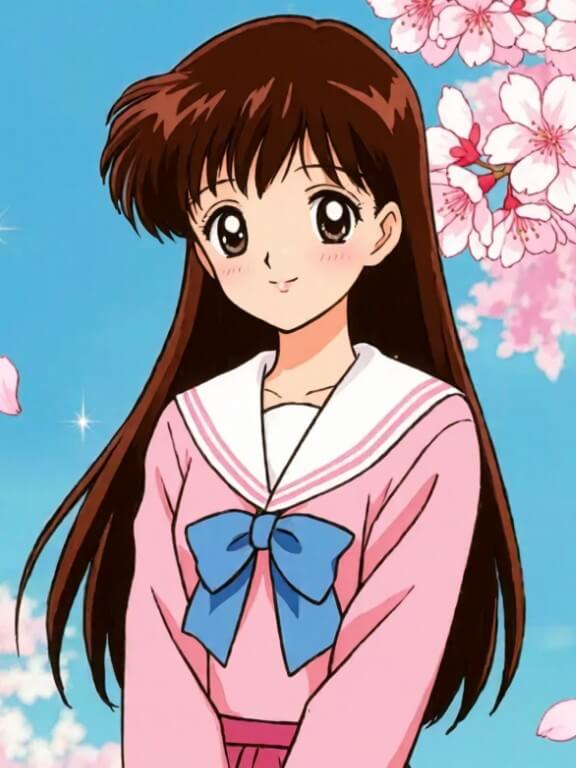 클래식한 애니메이션 스타일의 여성 이미지