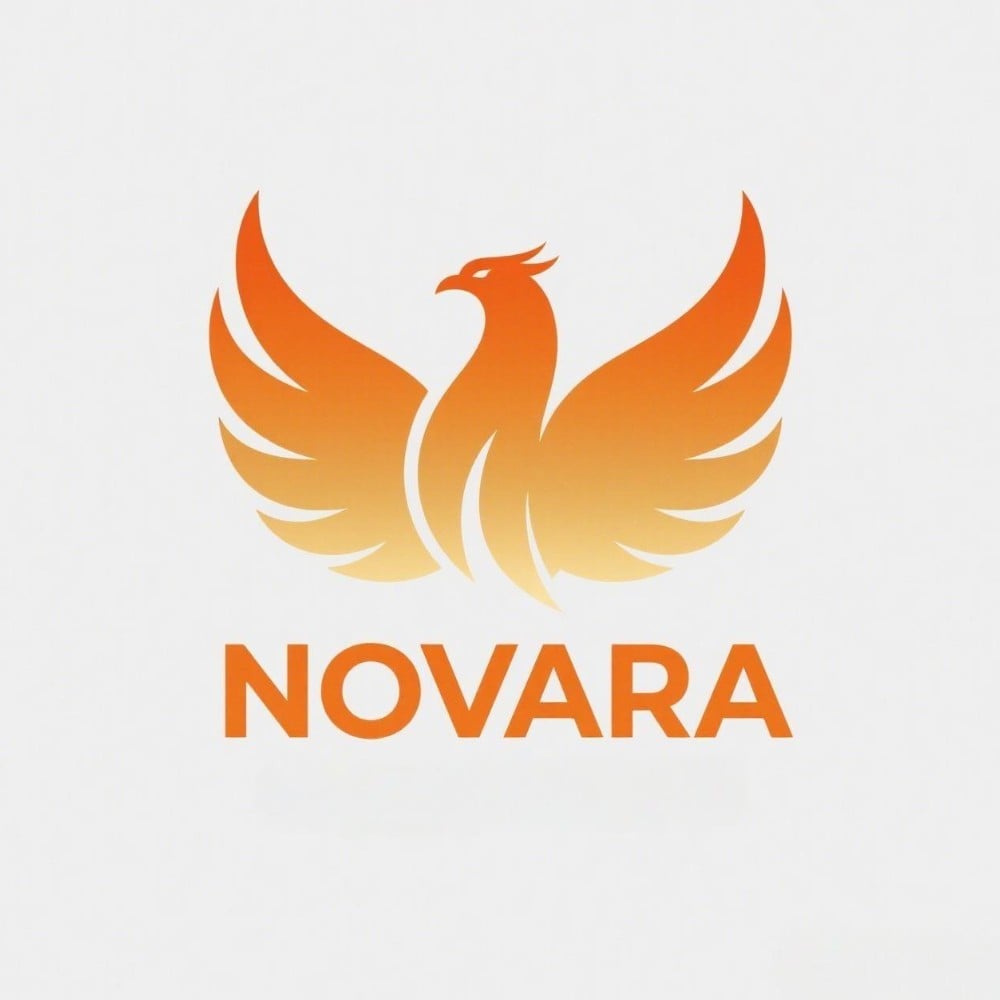 A minimalist vector logo design of a phoenix bird