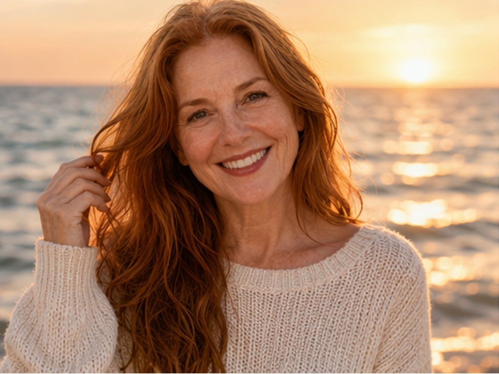 A sunset girl in middle age phase