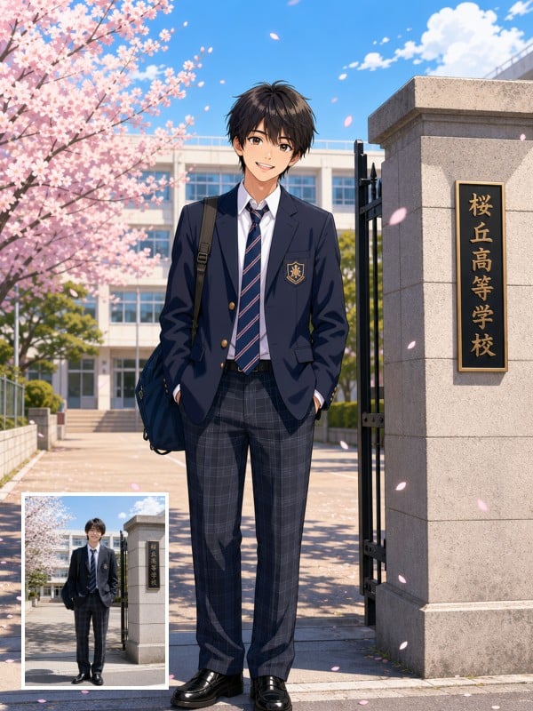 このリアルな実写人物写真をアニメ・イラスト風の画風に変換