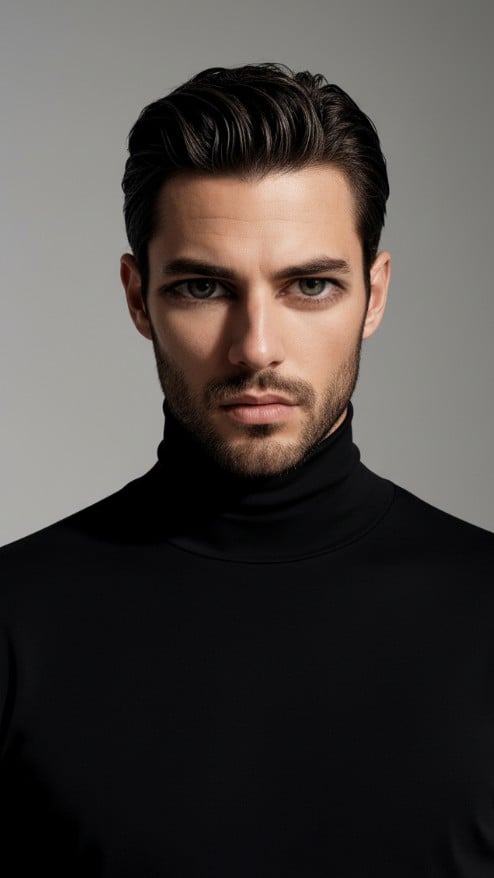 Big eyes funny face filter effect for a man