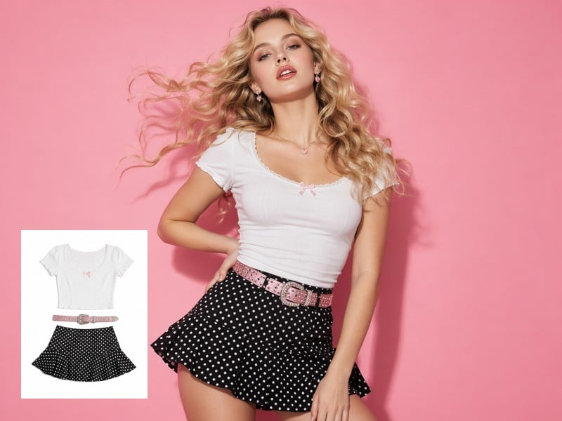 Change girl clothes to streetwear