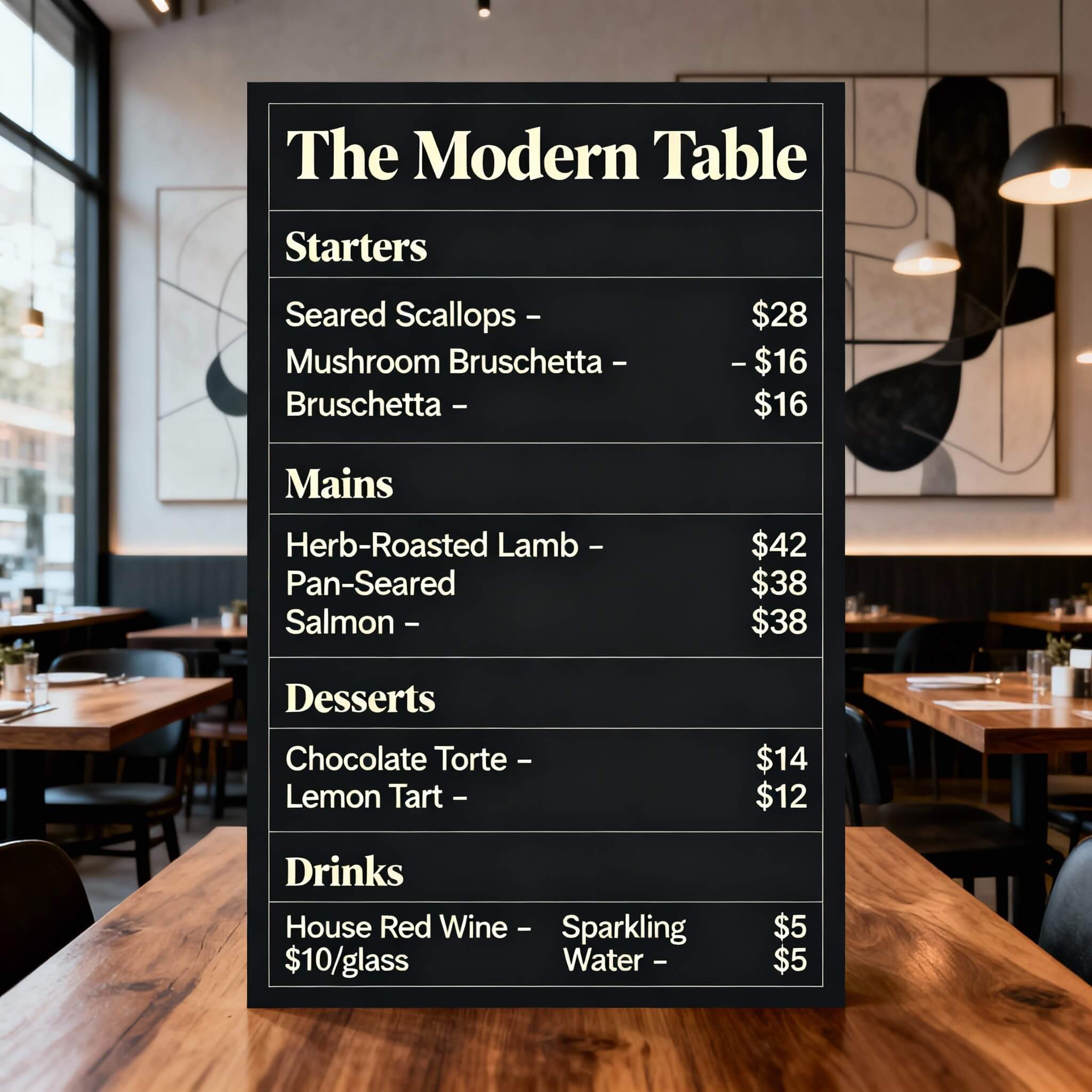 Speisekarte von chic Dining