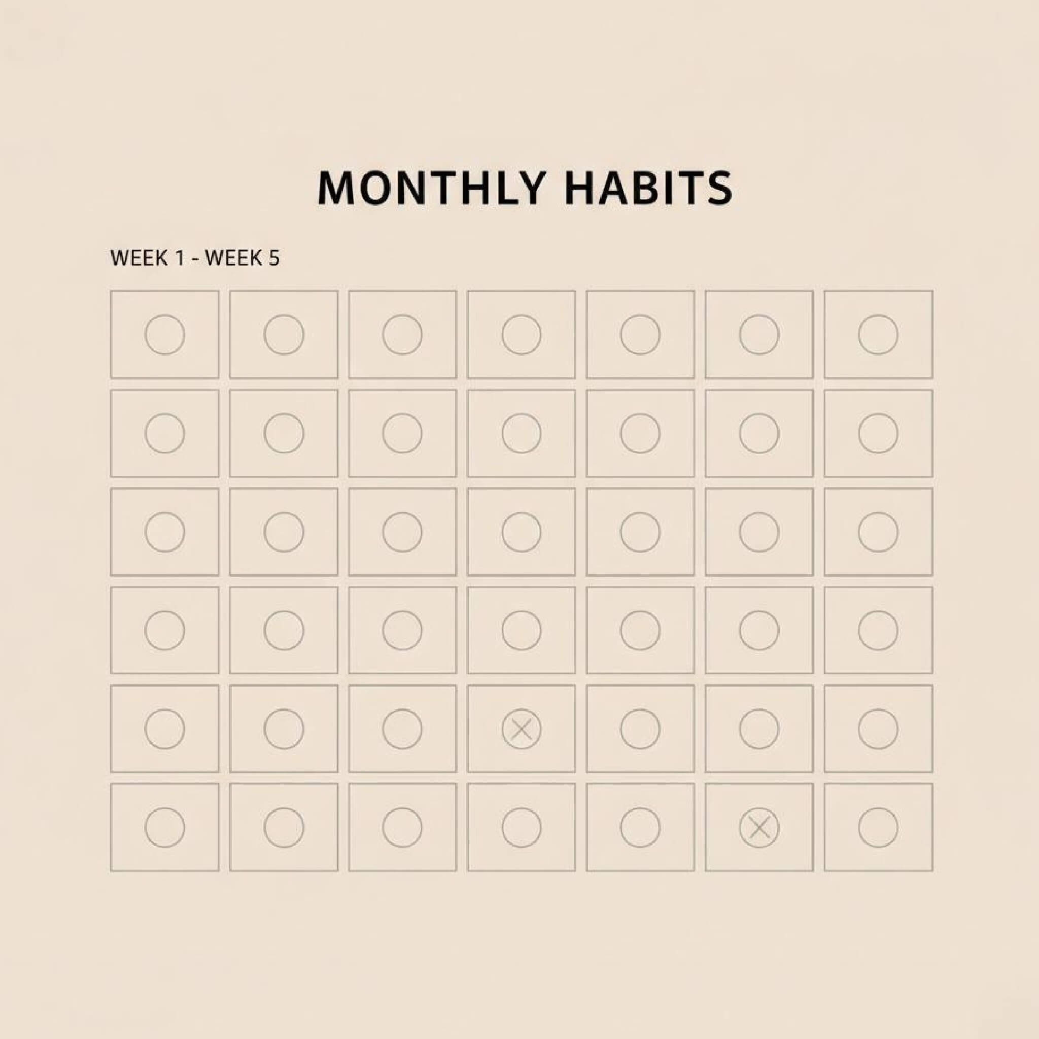 Calendrier de suivi d'habitudes avec marque d'angle généré avec Fotor
