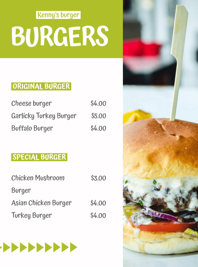 Créer son menu de boulangerie 2