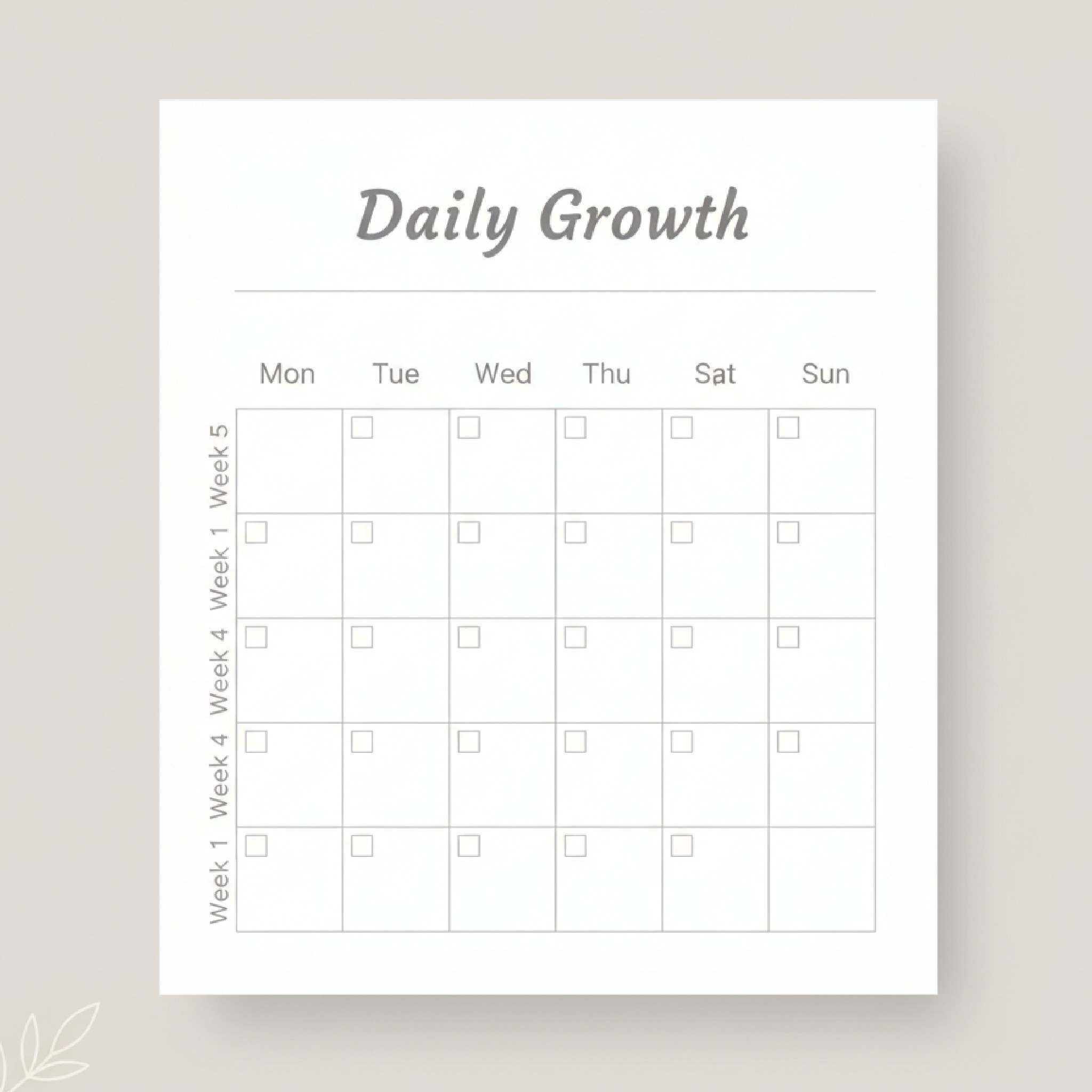Calendrier de suivi d'habitudes avec en-tête séparateur généré avec Fotor