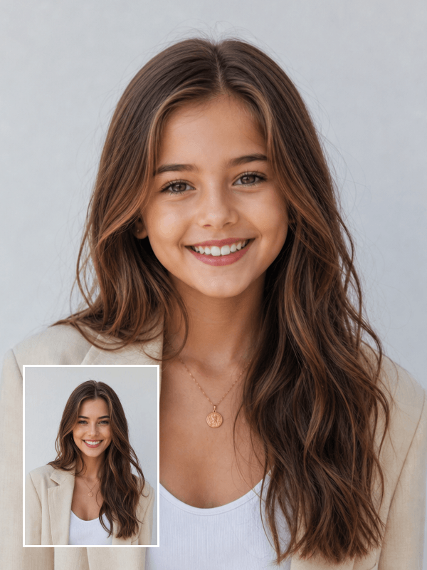 Femme en bébé grâce à un filtre photo de visage IA