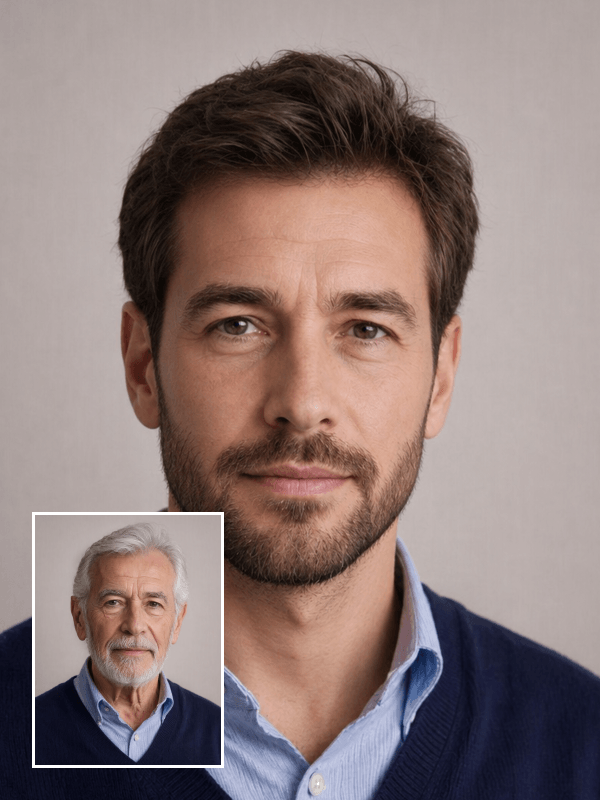 Filtre photo de visage vieillissant IA