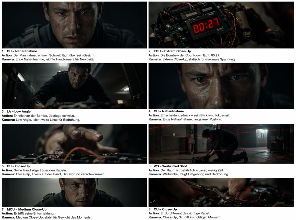 Fotorealistisches storyboard vorlage