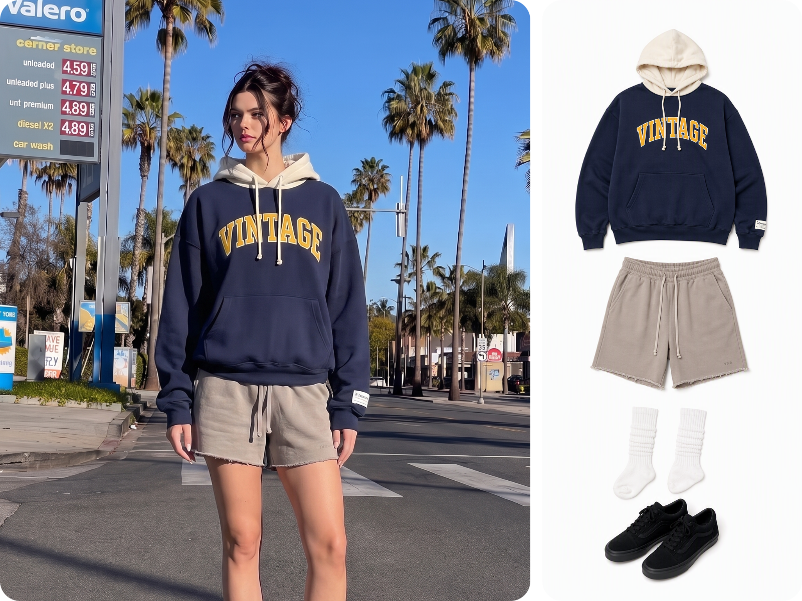 Girl virtual try on casual outfit