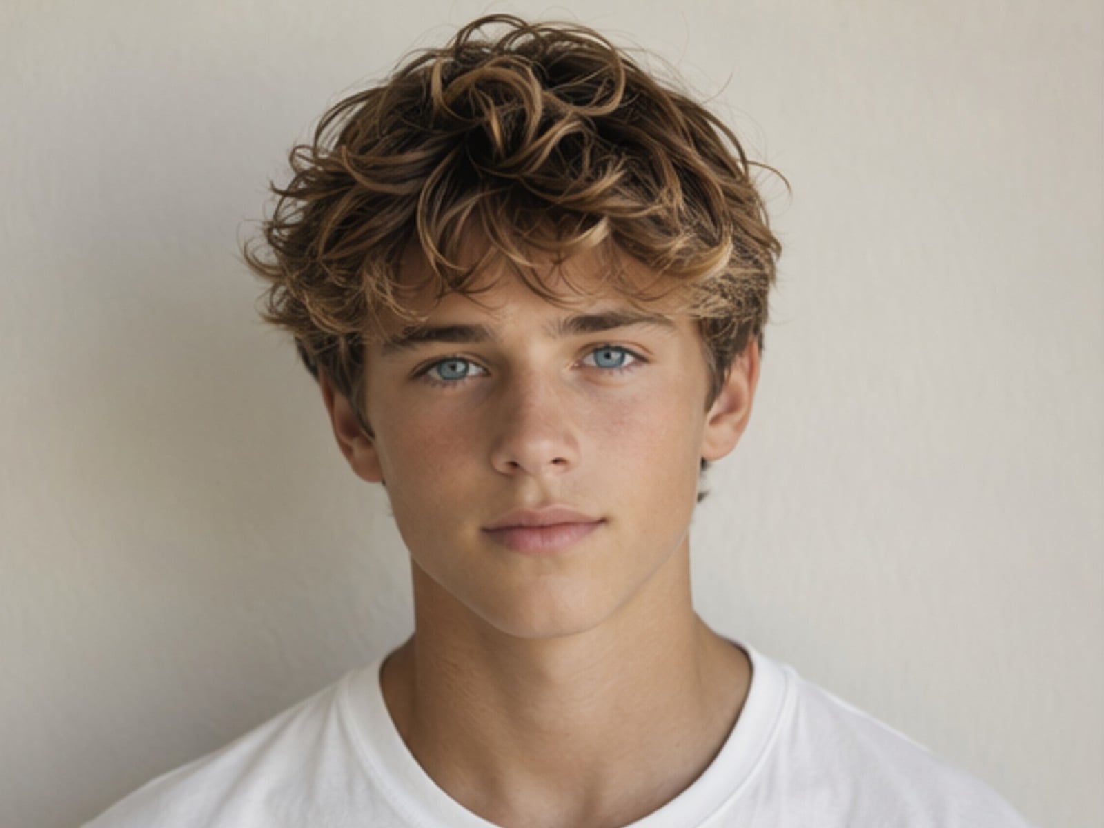Golden haired man in child phase