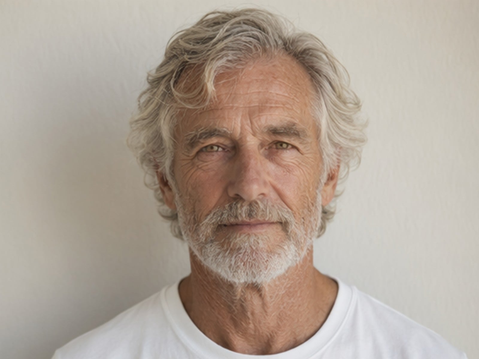 Golden haired man in elderly phase