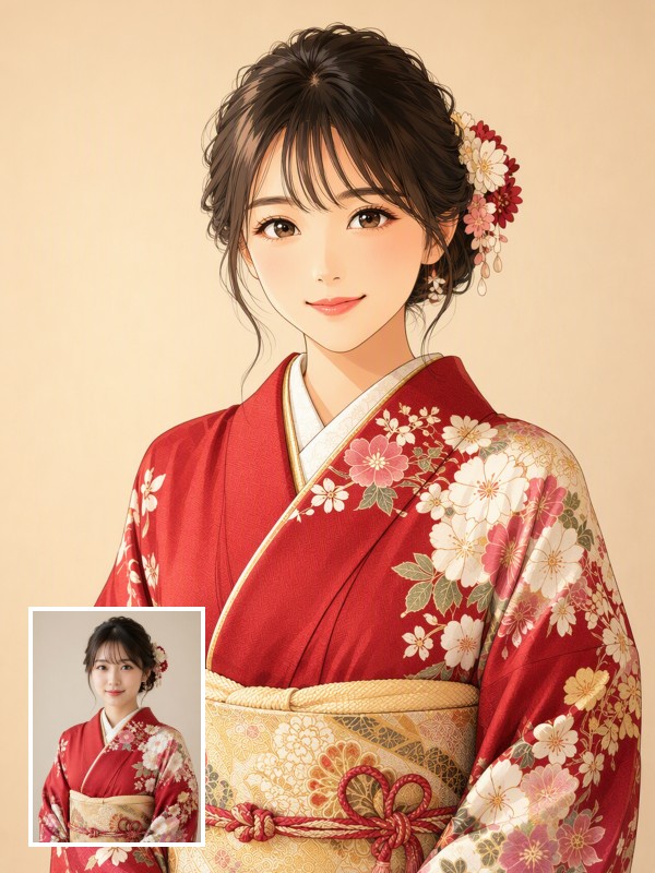 着物を着た女性