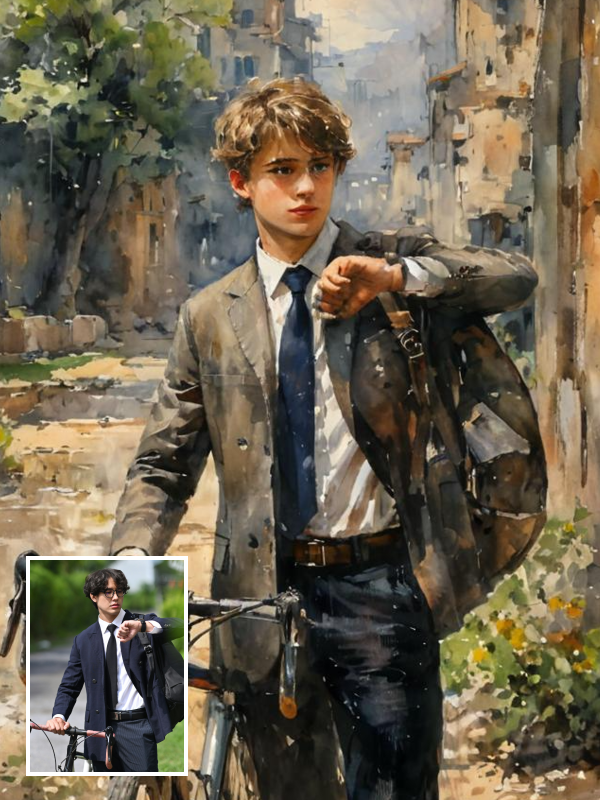 油絵風の男性