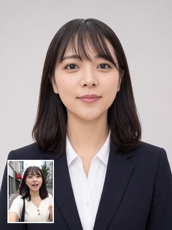 女性の証明写真