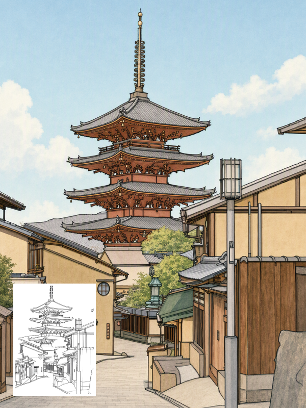 線画カラー化