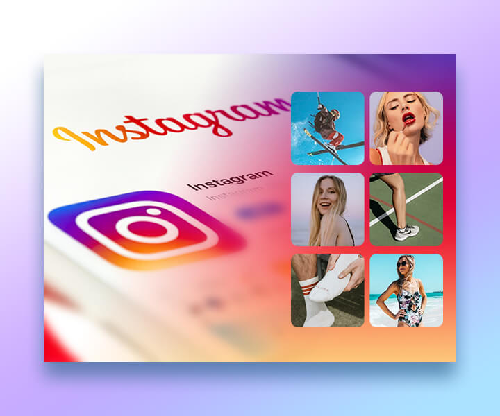 Kolaż z 6 obrazów stylu życia i opublikuj je na historii na Instagramie