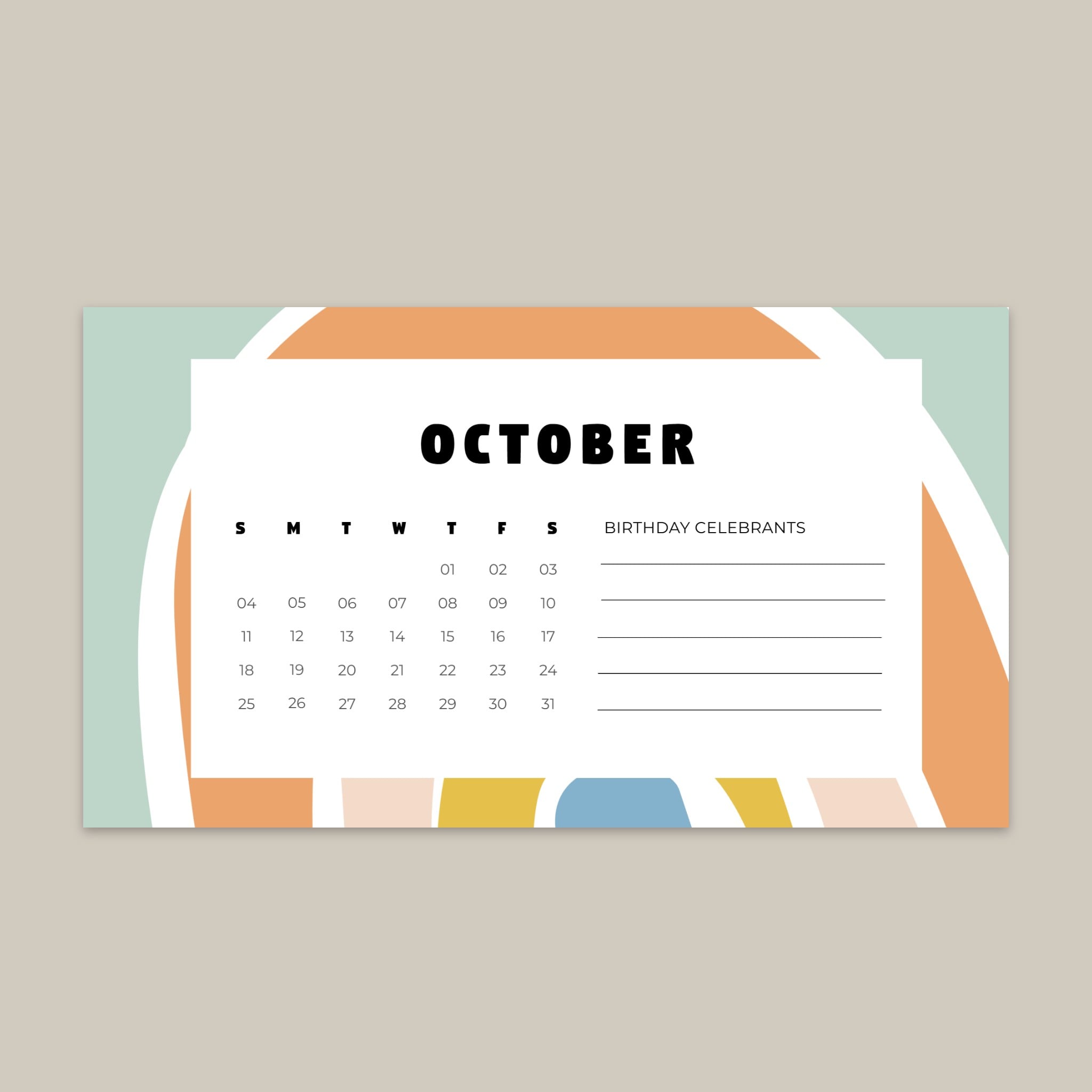 Calendrier planificateur au contraste doux généré avec Fotor