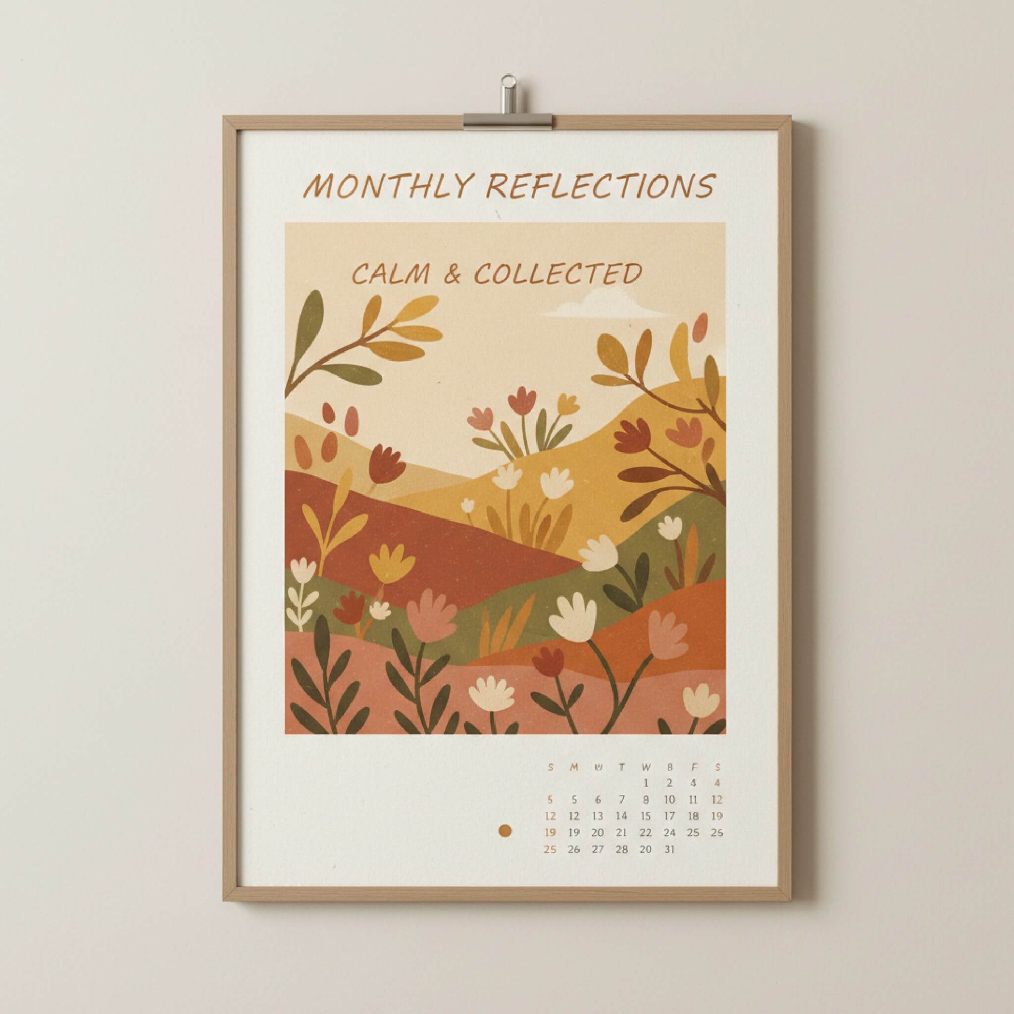 Calendrier photo axé sur la nature généré avec Fotor