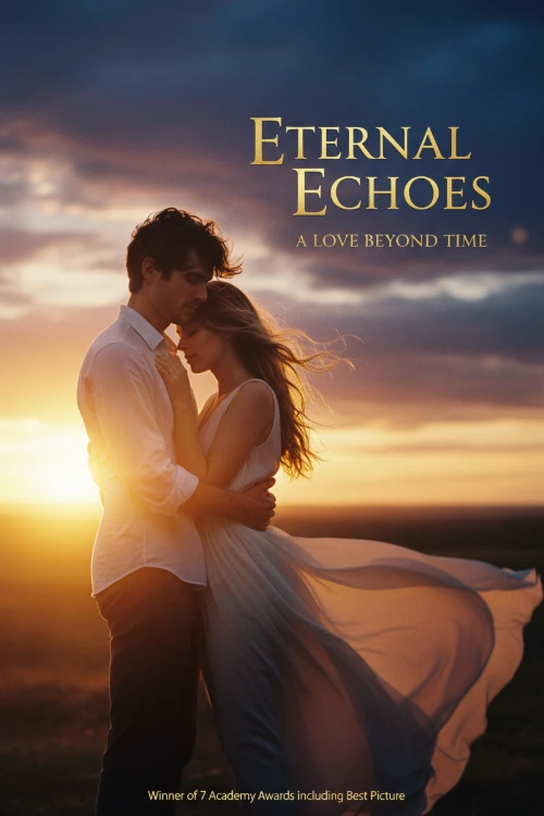 Roaantic sunset Movie Poster featuring a couple hugging