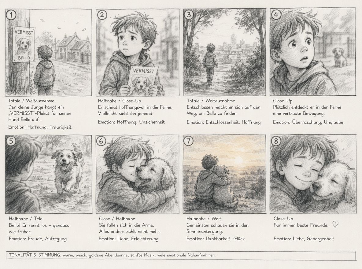 Skizze storyboard vorlage