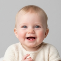 Miniature dun bébé souriant