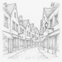 A sketch thumbnail of a street
