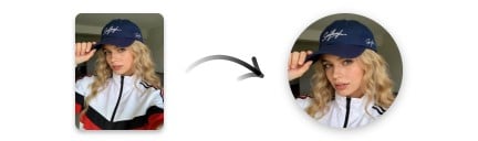 Cut out potrait shape into a circle by Fotor image shape changer