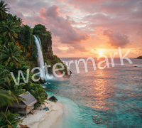 Miniatur bild einer landschaft mit wasserzeichen