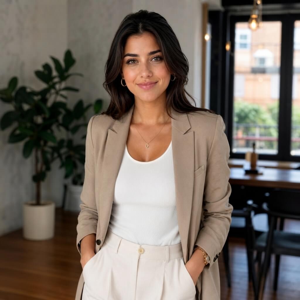 Square sample girl photo with a front face view
