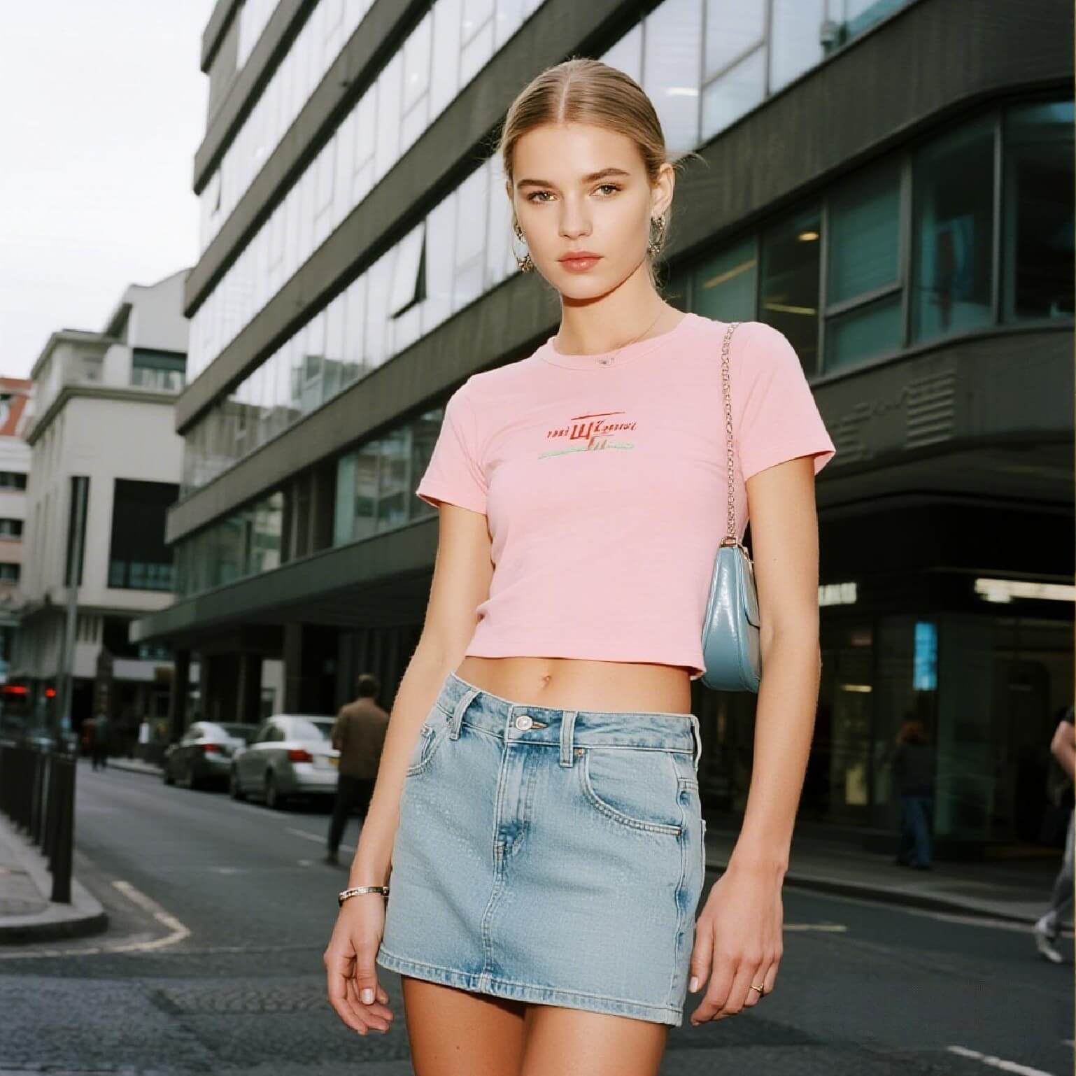 The thumbnail of a woman in pink t shirt